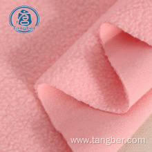 brushed pink polyester cotton polar fleece hoodie fabric